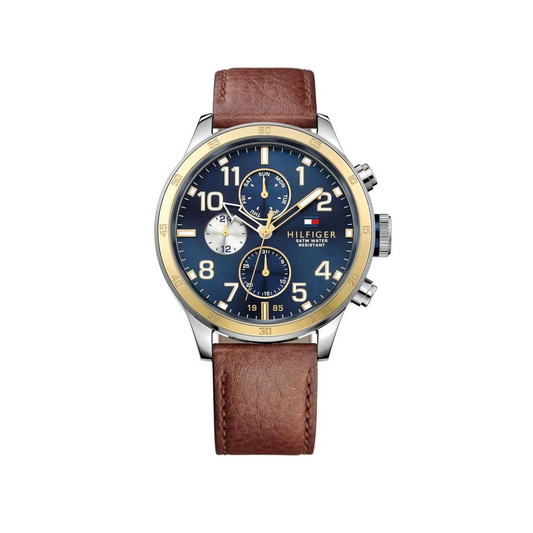 Tommy Hilfiger Men's Blue Dial Leather Band Watch - 1791137