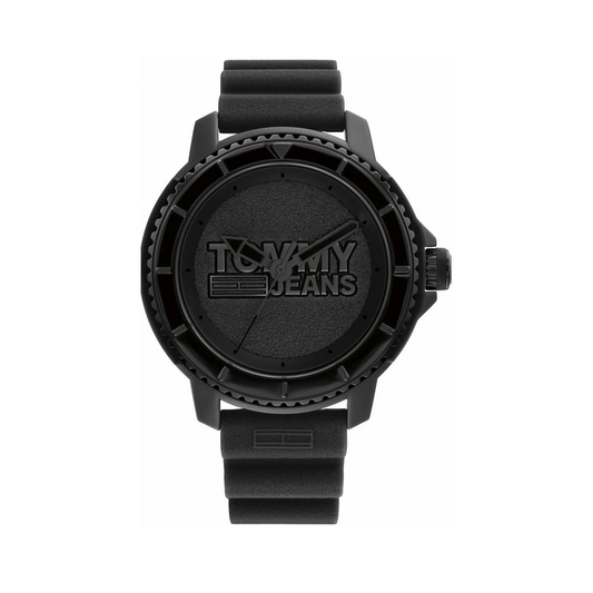 Tommy Hilfiger Men's Quartz Plastic and Silicone Strap Watch, Color: Black (Model: 1792001), Black, Casual