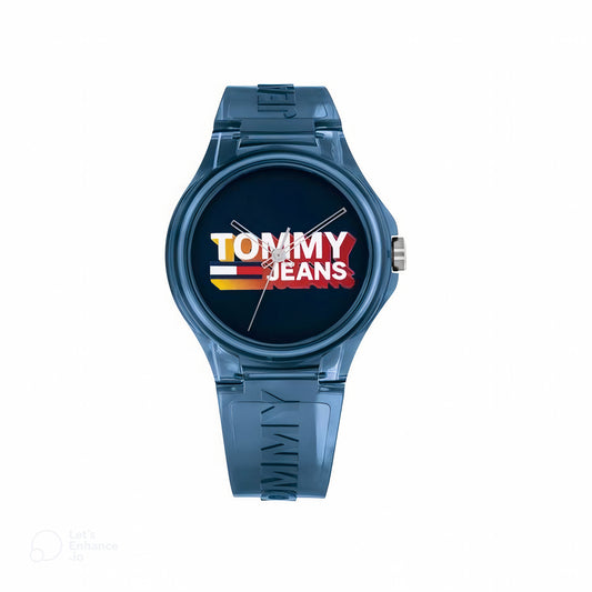 Tommy Hilfiger Jeans Watch Collection Men's Wrist Watch, Analog Display, 40mm Case Diameter, Quartz Movement, Silicone Strap, 30m Water Resistance, Blue | 1720028