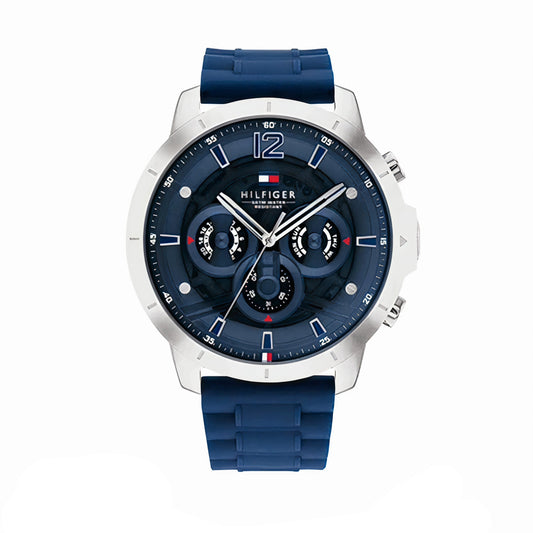 Tommy Hilfiger Luca Men's Navy Dial Watch with Navy Silicone Strap - 1710489, Navy, Analog