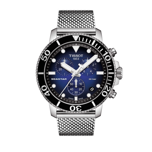 Tissot Chronograph Silver Strap Men's Wrist Watches - T120.417.11.041.02, T1204171104102, Silver, Chronograph